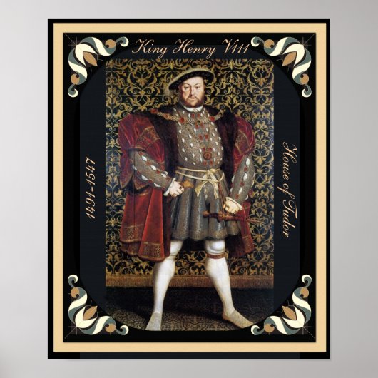 Henry VIII Portret met Framed Edges Poster (Voorkant)