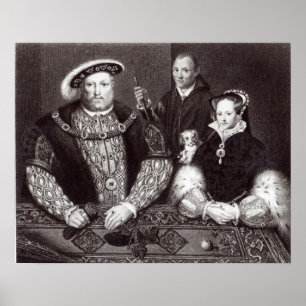 Henry VIII, zijn dochter Queen Mary Poster