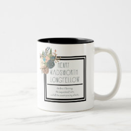 Henry Wadsworth Longmede Floral Quote Tweekleurige Koffiemok