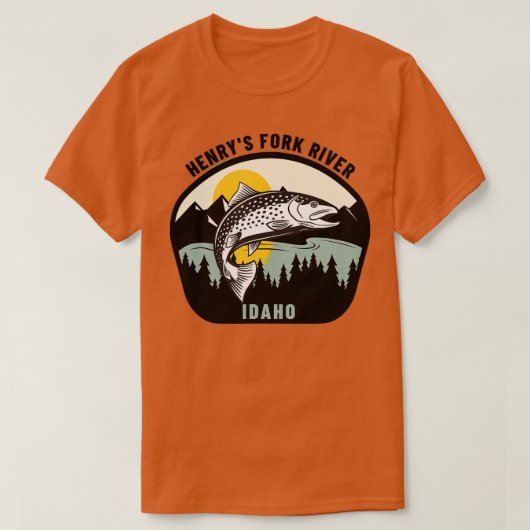Henrys Fork River Idaho Trout Fly Fishing T-shirt (Design voorkant)