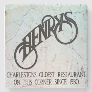 Henrys Restaurant Charleston, SC. Marmer Onderzett Stenen Onderzetter