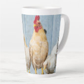 Hens Chicks Rooster Latte Mok (Rechterhoek)