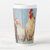 Hens Chicks Rooster Latte Mok (Voorkant)