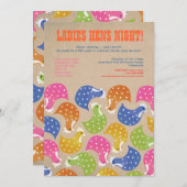 Hens Night Bachelorette Party Wedding Invite Kaart (Voorkant / Achterkant)