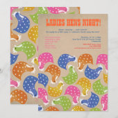 Hens Night Bachelorette Party Wedding Invite Kaart (Voorkant / Achterkant)