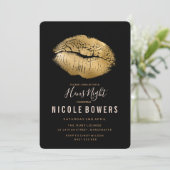 Hens Night Gold Lips Invitation (Debout devant)