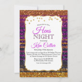 Hens Night Party Glitter Lights uitnodiging (Voorkant)