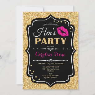 Hens Party - Black Pink Gold Kaart