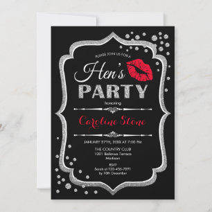 Hens Party - Black Red Silver Kaart
