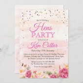Hens Party Bloemen Waterverf Uitnodiging (Voorkant / Achterkant)
