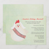Hen's Party Drôle Poule Drôle Illustré Invitation (Devant / Derrière)