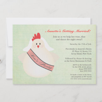Hen's Party Drôle Poule Drôle Illustré Invitation