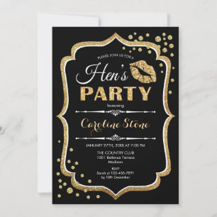 Hens Party - Zwart Goud Kaart