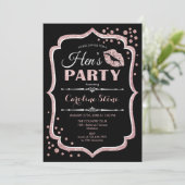 Hens Party Zwart Roos Goud Kaart (Staand voorkant)