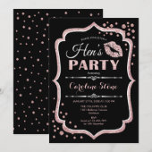 Hens Party Zwart Roos Goud Kaart (Voorkant / Achterkant)