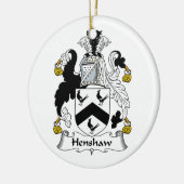 Henshaw Family Crest Keramisch Ornament (Links)