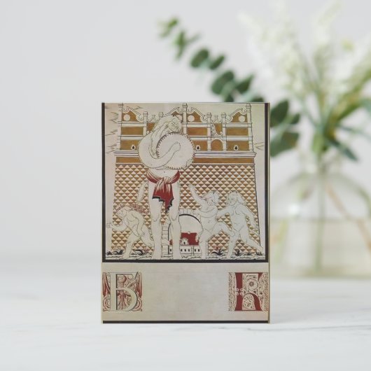 Heorhiy Narbut-blad "B" van het Oekraïense alfabet Briefkaart (Staand voorkant)