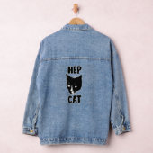 Hep Cat Fun Tuxie Kat Foto Kunst Fun Denim Jacket (Hangar)