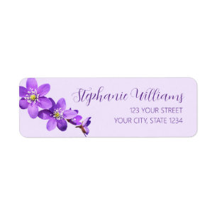 Hepatica Bloemen Licht Paars Retouradres Etiket