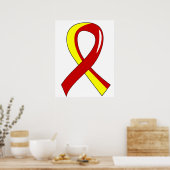 Hepatitis C Rood gele lint 3 Poster (Keuken)