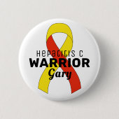 Hepatitis C Warrior Ribbon Witte Button (Voorkant)