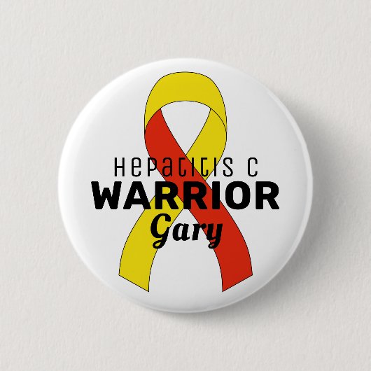 Hepatitis C Warrior Ribbon Witte Button (Voorkant)