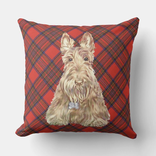 Hepburn Tartan Scottie Kussen (Voorkant)
