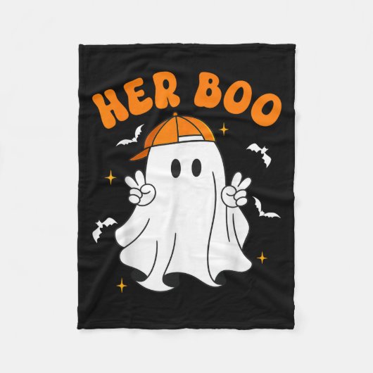 Her Boo &amp; His Boo Funny Matching Halloween Cou Fleece Deken (Voorkant)