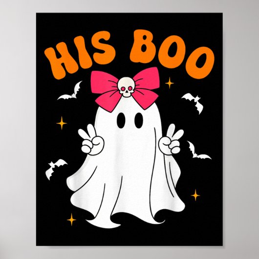 Her Boo &amp; His Boo Funny Matching Halloween Cou Poster (Voorkant)