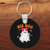 Her Boo & His Boo Funny Matching Halloween Cou Sleutelhanger (Voorkant)