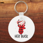 Her Buck Deer Hunting Christmas Husband Gift Coupl Sleutelhanger (Voorkant)