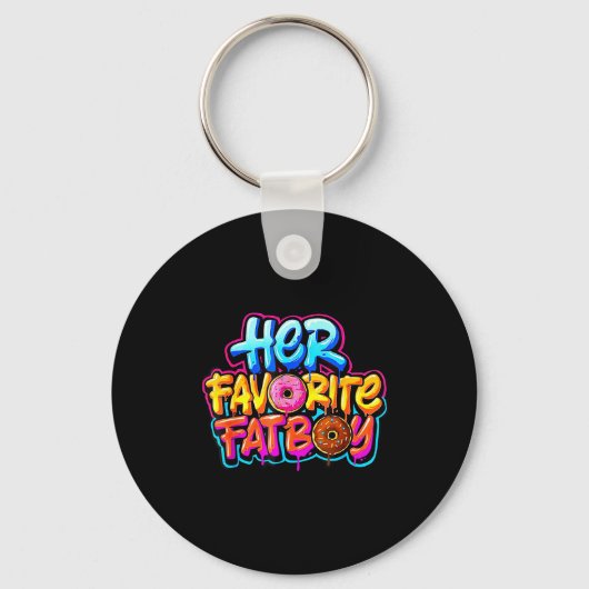 Her Favorite Fatboy Funny Donut Lover Humor  Sleutelhanger (Voorkant)