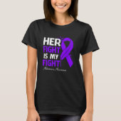 Her Fight Is My Fight Alzheimer's Awareness Feathe T-shirt (Voorkant)
