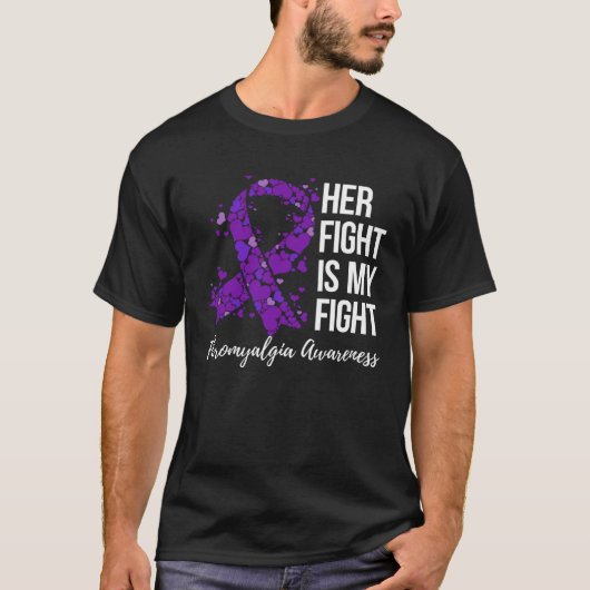 Her Fight Is My Fight Fibromyalgia Awareness T-shirt (Voorkant)