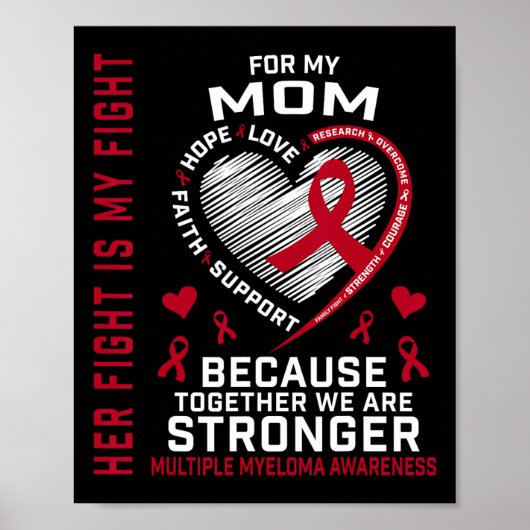 Her Fight Is My Fight Mom Multiple Myeloma Awarene Poster (Voorkant)
