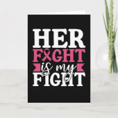 Her Fight My Fight Family Matching Breast Cancer Kaart (Voorkant)