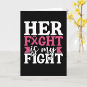 Her Fight My Fight Family Matching Breast Cancer Kaart (Gele Bloem)