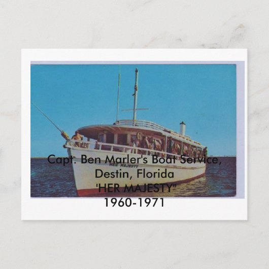 HER MAJESTY Capt. Ben Marler, Destin, Florida Briefkaart (Voorkant)