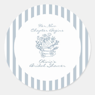 Her New Chapter Begins Book themed Bridal Shower Ronde Sticker
