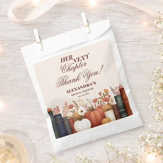 Her Next Chapter Book Theme Bridal Shower Favor Bedankzakje (Geknipt)