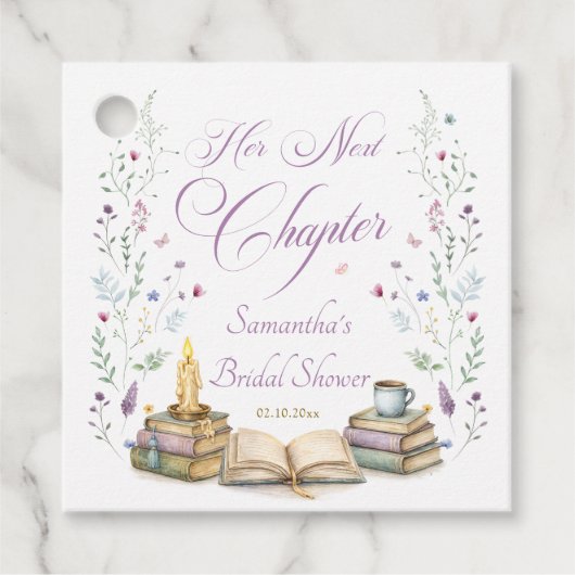 Her Next Chapter Bridal Shower  Bedankjes Labels (Voorkant)