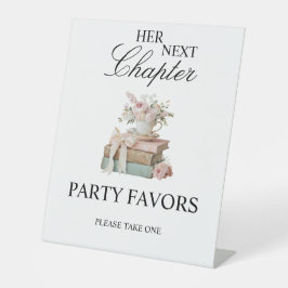 Her Next Chapter Bridal Shower Tabletop Sign Reclamebord Met Voetstuk