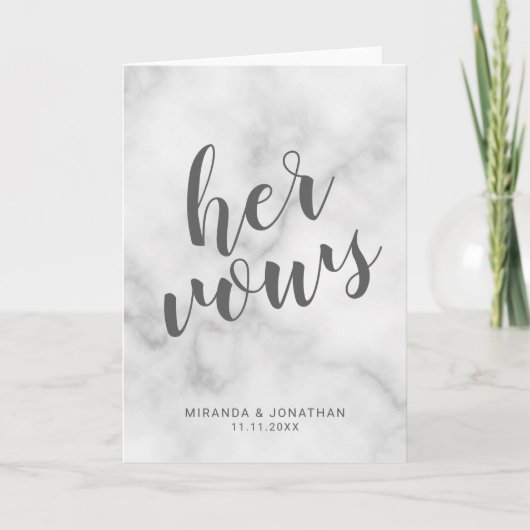 'Her Vows' Élégantes Vows Mariages Marbres blancs (Devant)