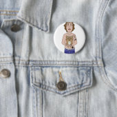 Hera en Vinnie Ronde Button 5,7 Cm (In situ)