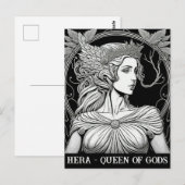 Hera Reine des Dieux Noir et Blanc Carte Postale (Devant / Derrière)
