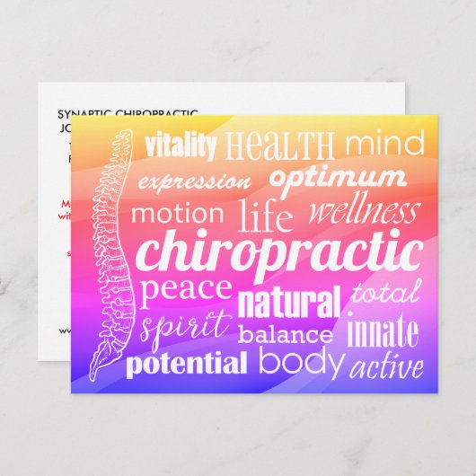 Heractivering van Chiropractic Word Collage Reacti Briefkaart (Voorkant / Achterkant)