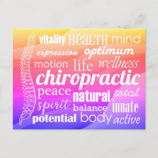 Heractivering van Chiropractic Word Collage Reacti Briefkaart (Voorkant)