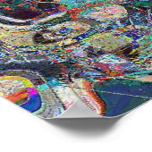 Heraklion Harbour in abstracte Hundertwasser-stijl Poster (Hoek)
