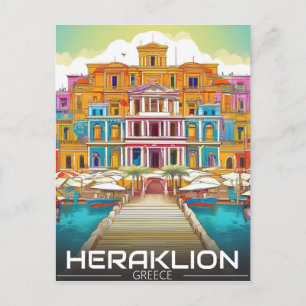 Heraklion, Iraklio. Griekenland roeping Briefkaart