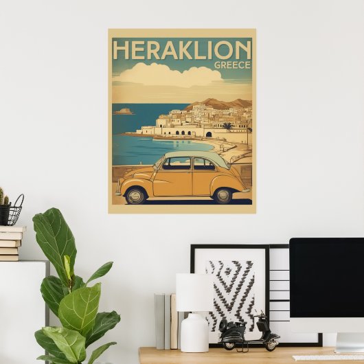 Heraklion, Iraklio. Griekenland roeping Poster (Thuiskantoor)